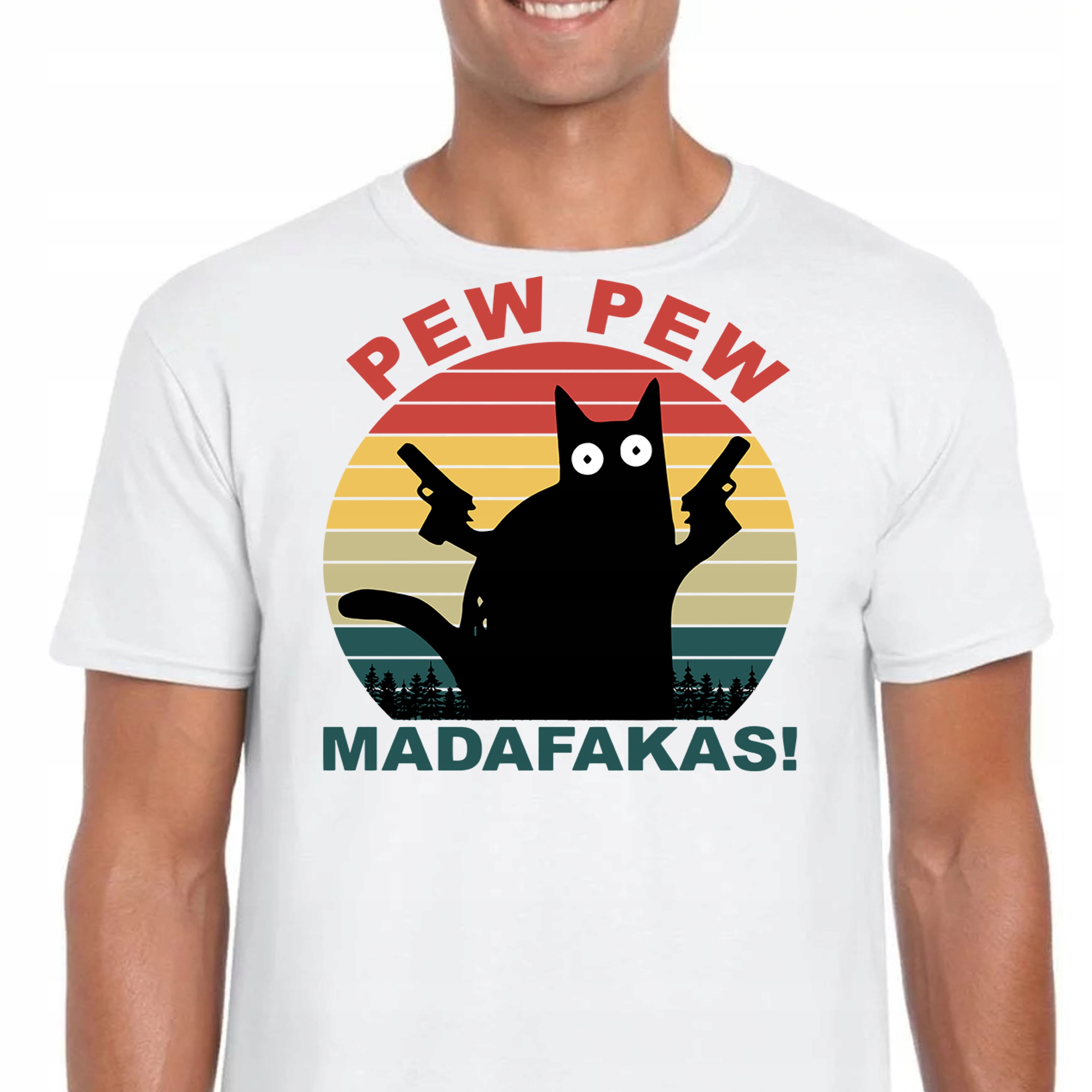 3221 KOSZULKA PEW PEW CAT MADAFAKAS KOCIARZ L