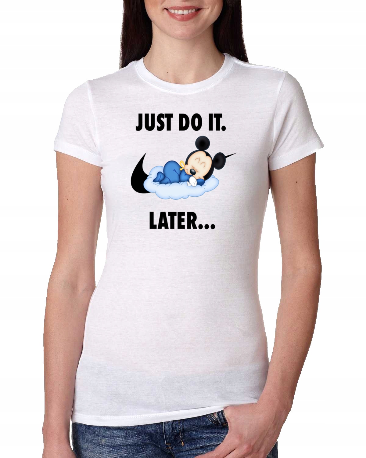 DAMSKA KOSZULKA MYSZKA MICKEY JUST DO IT L 0783
