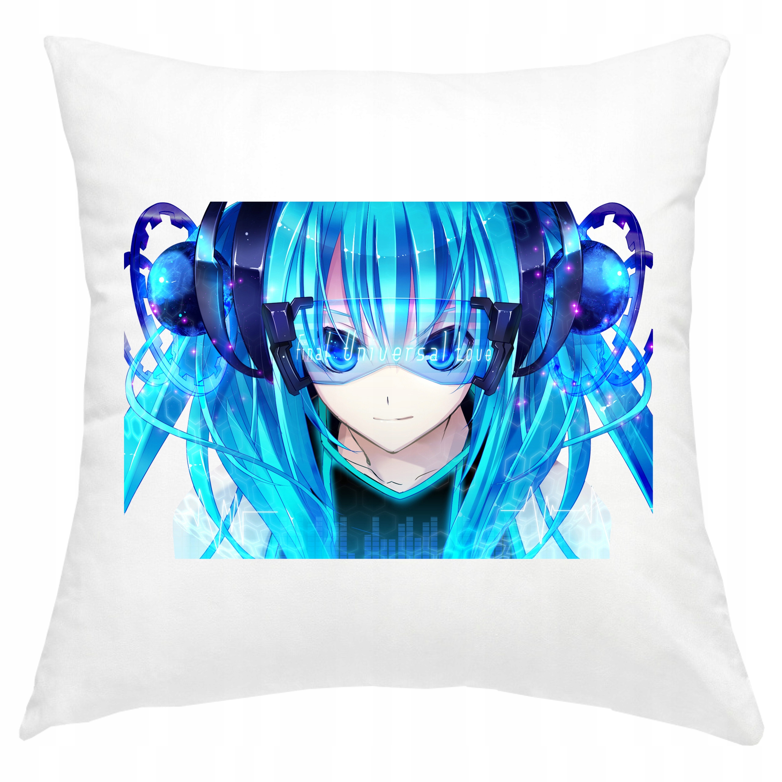 P159 PODUSZKA POSZEWKA 40x40 HATSUNE MIKU VOCALOID JAKOŚĆ BIAŁA