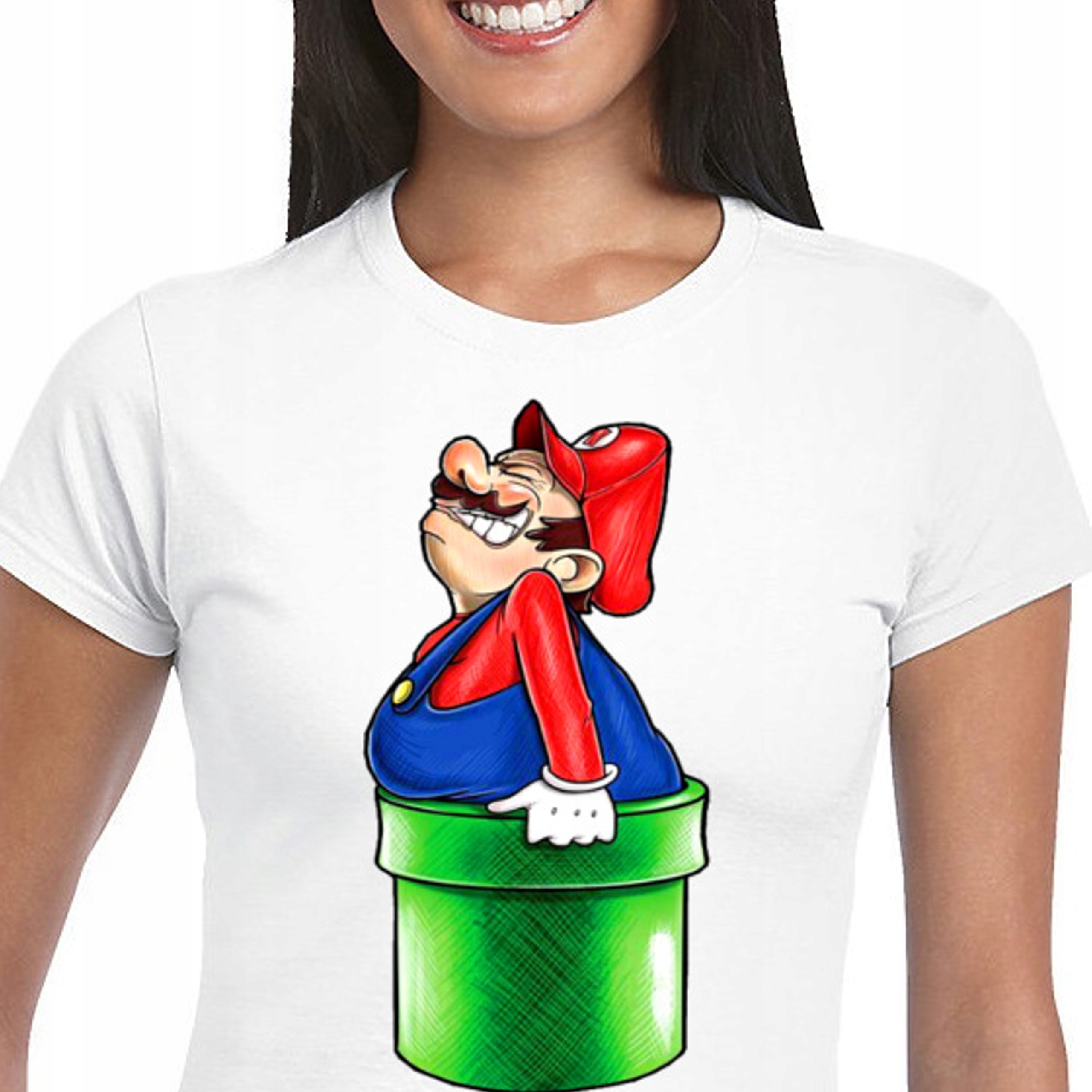 3306 Śmieszna KOSZULKA Damska SUPER MARIO BROS XL