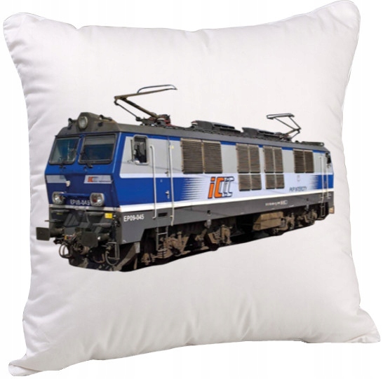 PODUSZKA Z NADRUKIEM POCIĄG PAROWÓZ LOKOMOTYWA PKP EP09 40x40 CM 3408
