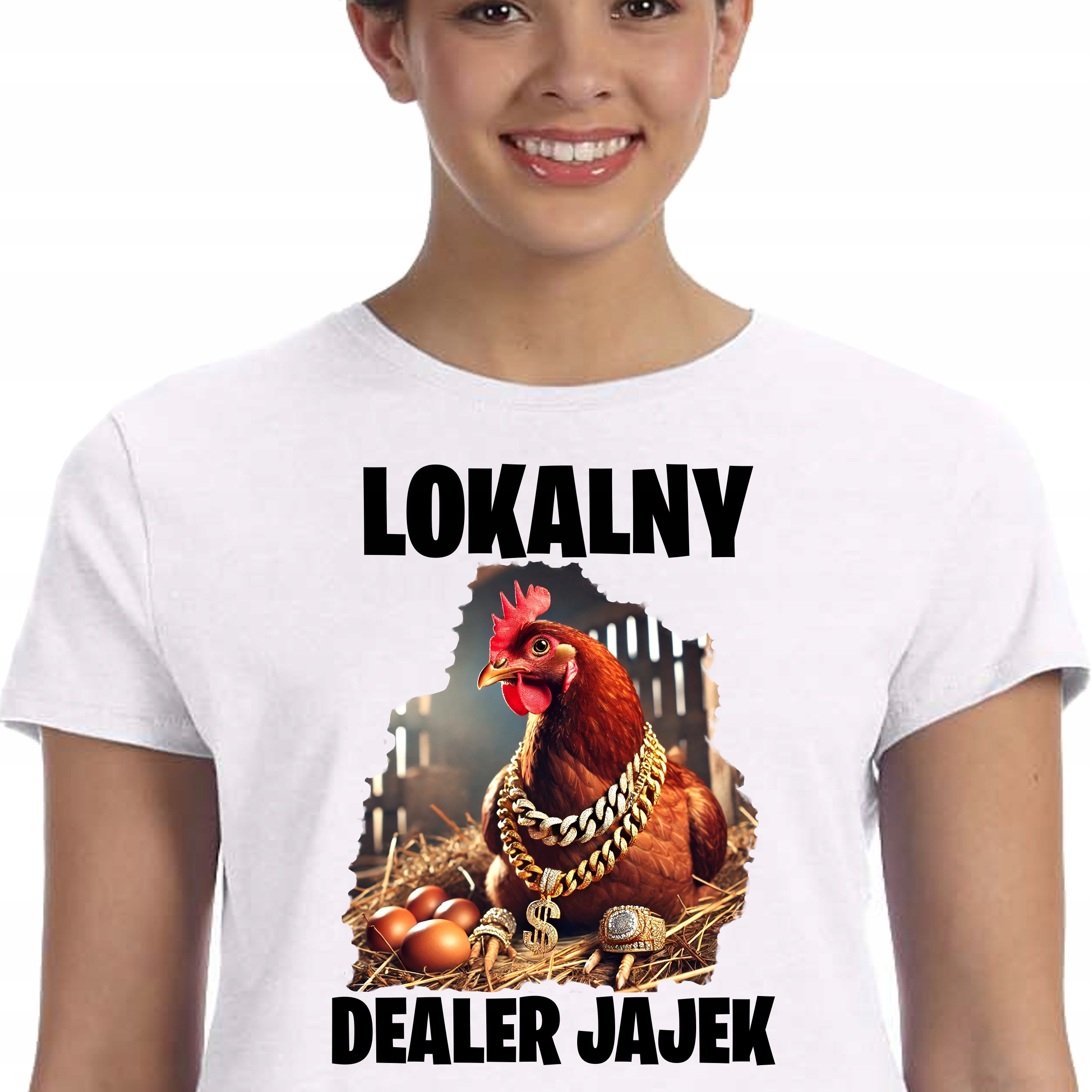 ŚMIESZNA KOSZULKA LOKALNY DEALER JAJEK PREZENT DLA HODOWCY KUR S 3450