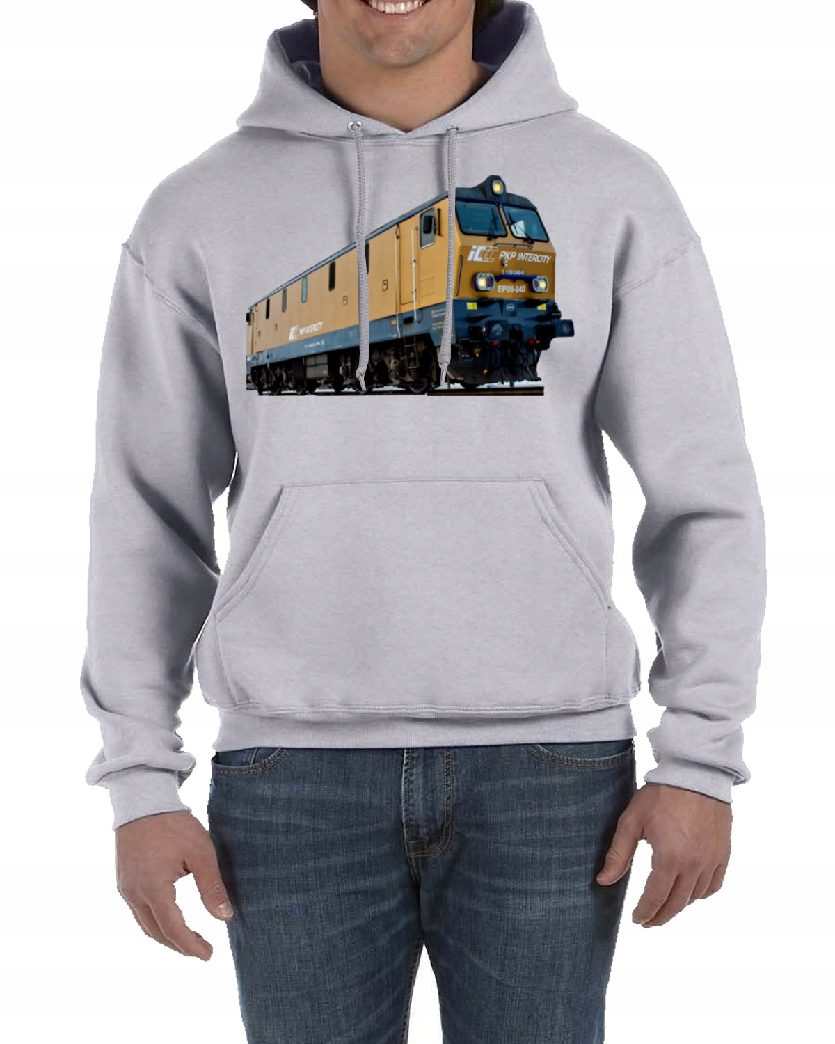 BLUZA Z KAPTUREM POCIĄG PAROWÓZ LOKOMOTYWA S 2074