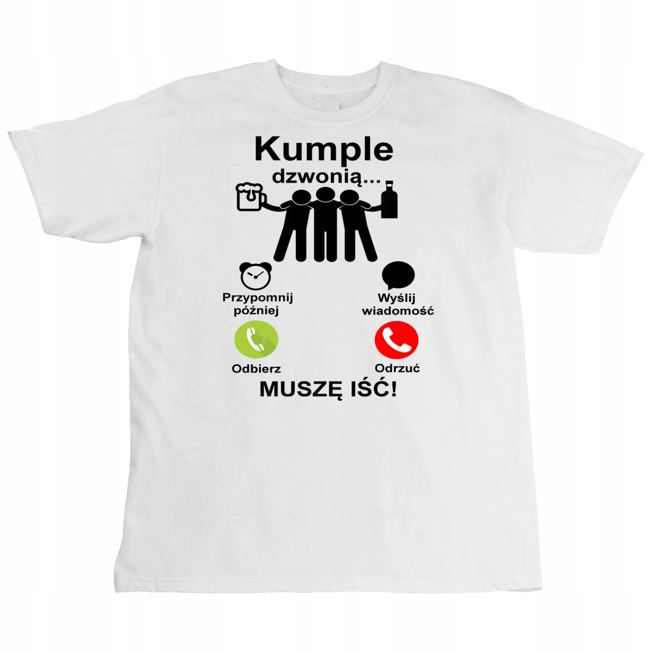 KOSZULKA KUMPLE DZWONIĄ MELANŻ ŚMIESZNE M 1014