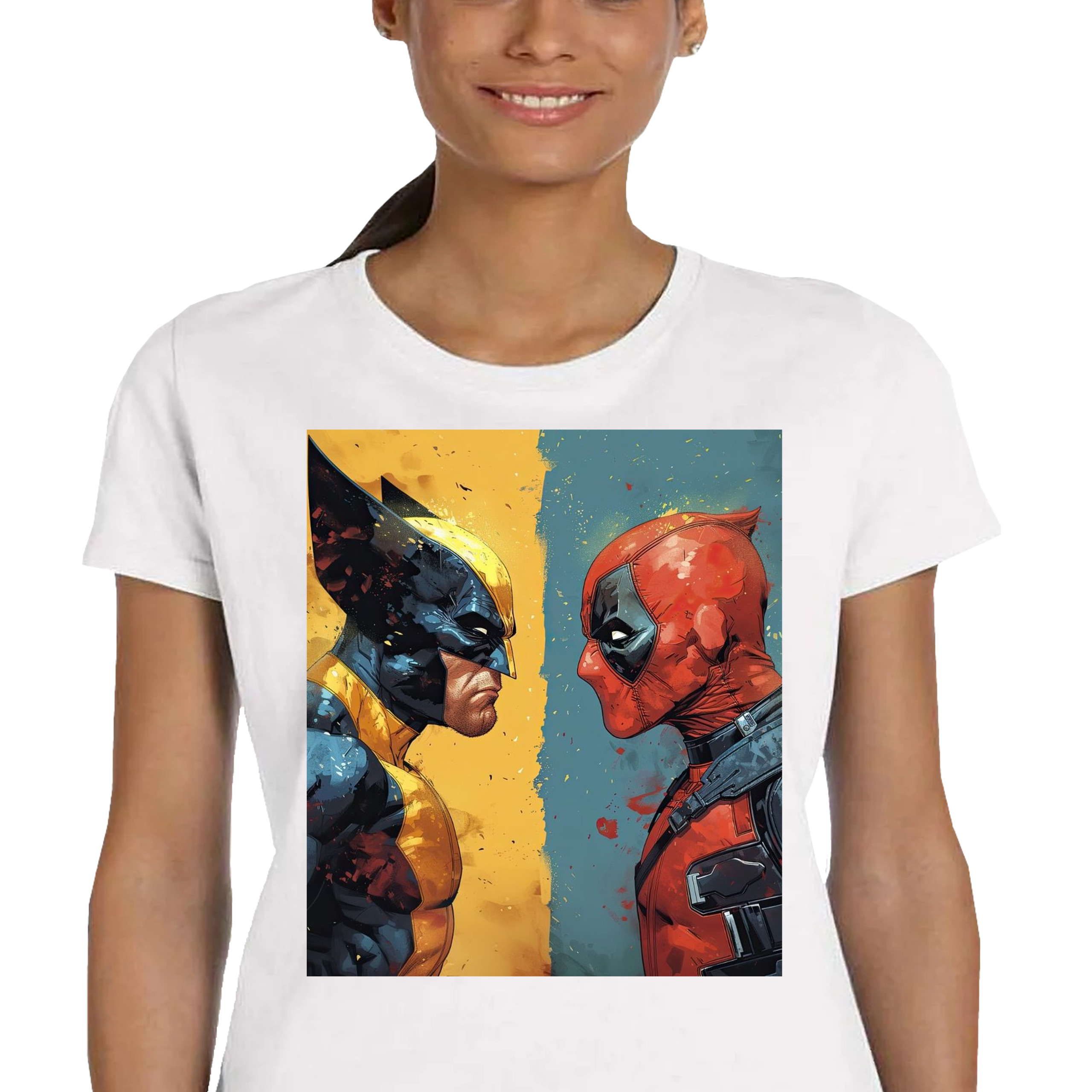P197 KOSZULKA DAMSKA DEADPOOL WOLVERINE LOGAN X-MEN MARVEL PREZENT XXL