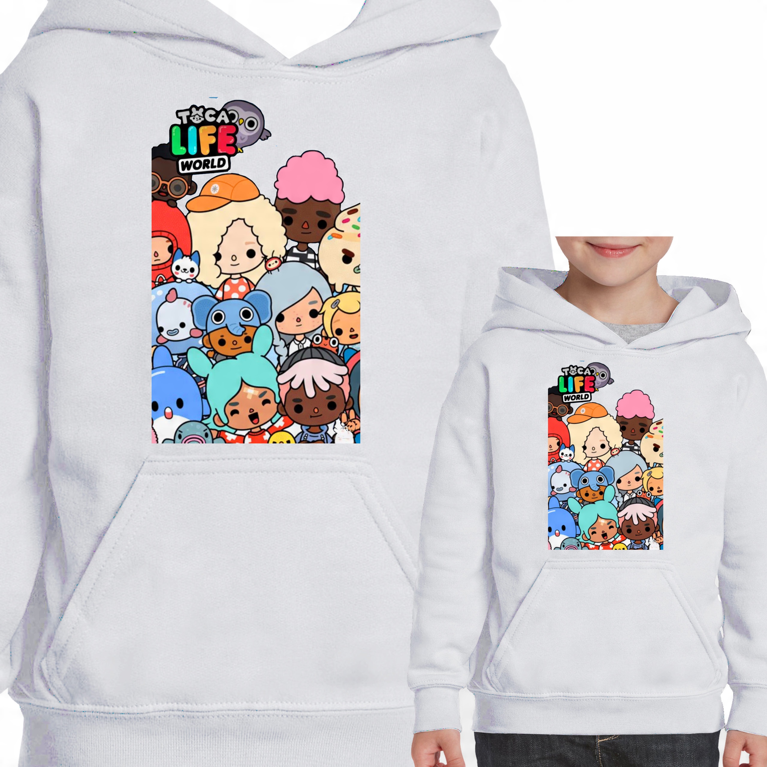 TOCA BOCA BLUZA DZIECIĘCA Z KAPTUREM NADRUK LIFE WORLD 104 3422 PREMIUM