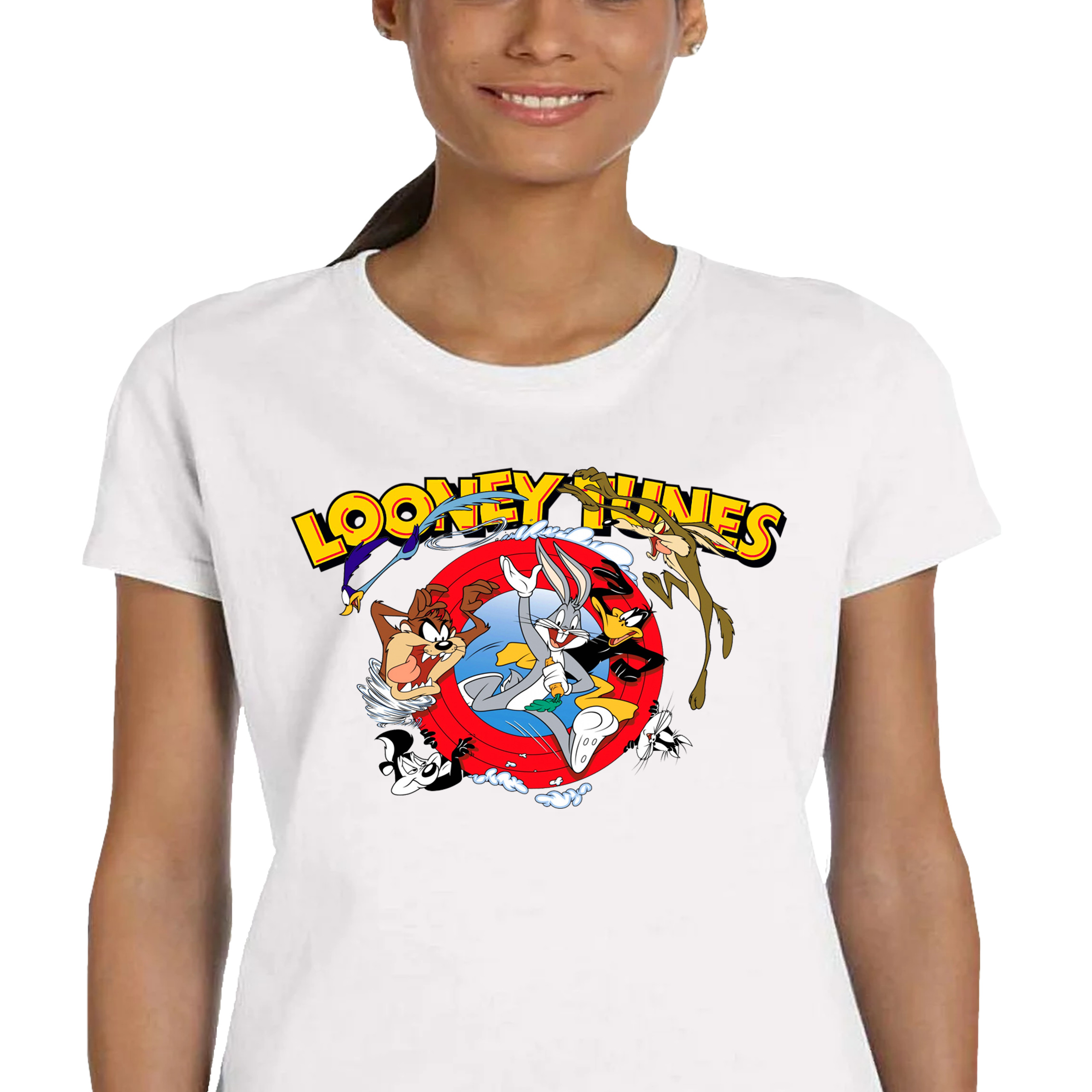 P294 KOSZULKA DAMSKA LOONEY TUNES ZWARIOWANE MELODIE KRÓLIK BUGS S