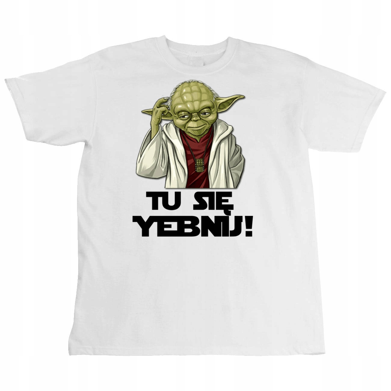 T-Shirt ŚMIESZNA KOSZULKA STAR WARS YODA TU SIĘ BAWEŁNA PREZENT M 0642