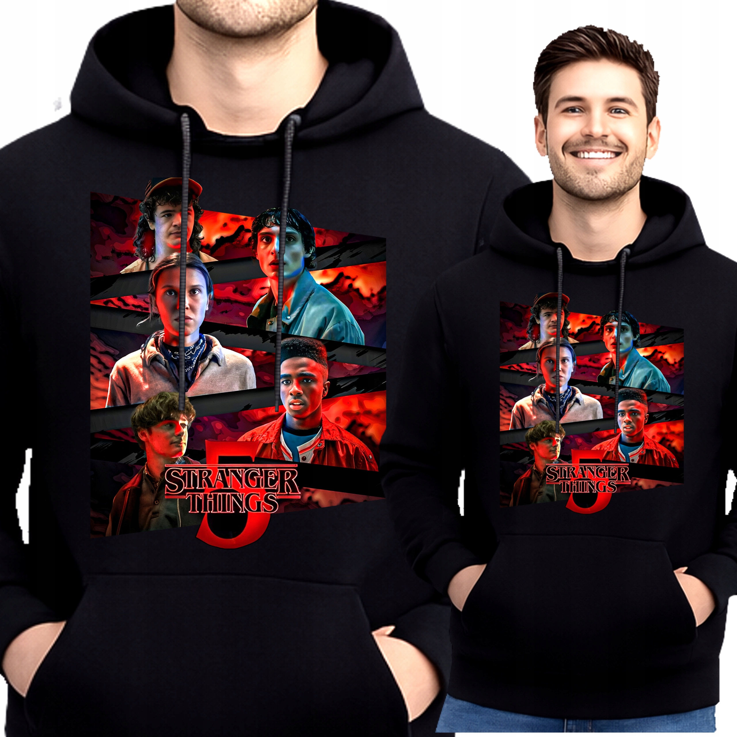 BLUZA STRANGER THINGS PREMIUM CIEPŁA Z KAPTUREM KANGURKA M P385