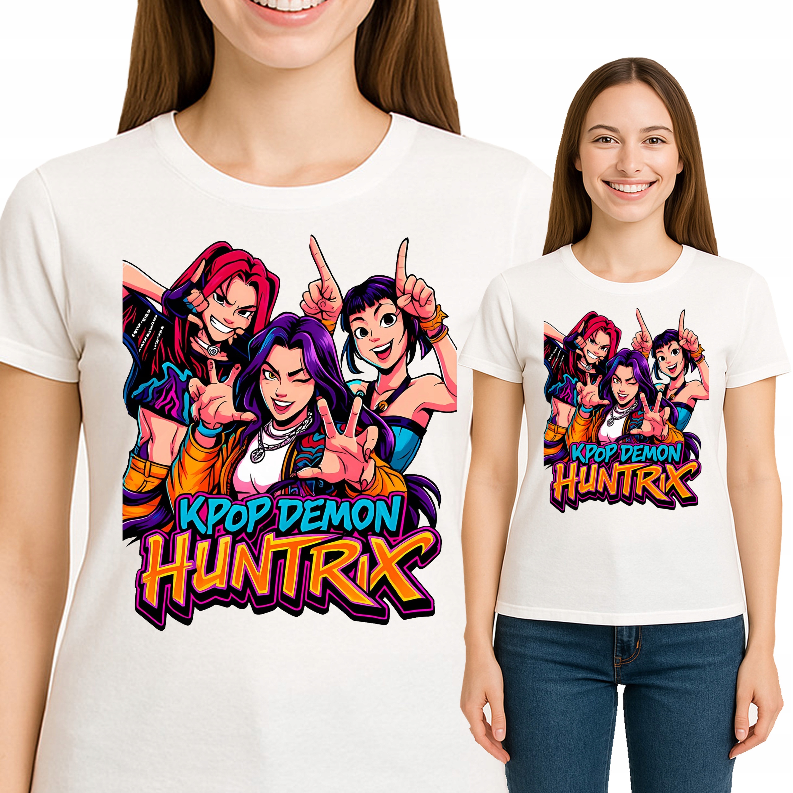 DAMSKA KOSZULKA Huntrix K-POP Hunters Demon ANIME Jakość Premium M 3523