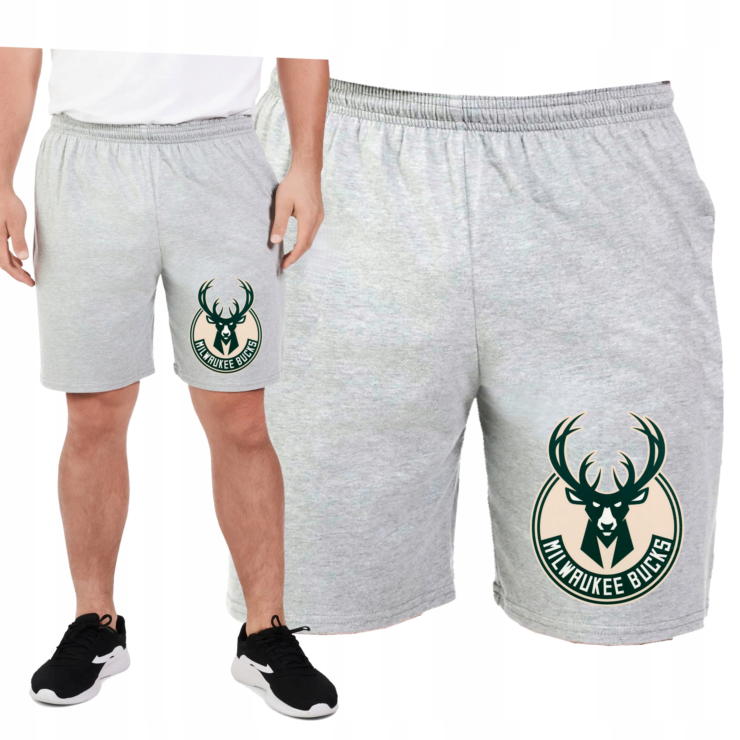 KRÓTKIE SPODENKI DRESOWE MILWAUKEE BUCKS PREZENT KIESZENIE S 0479