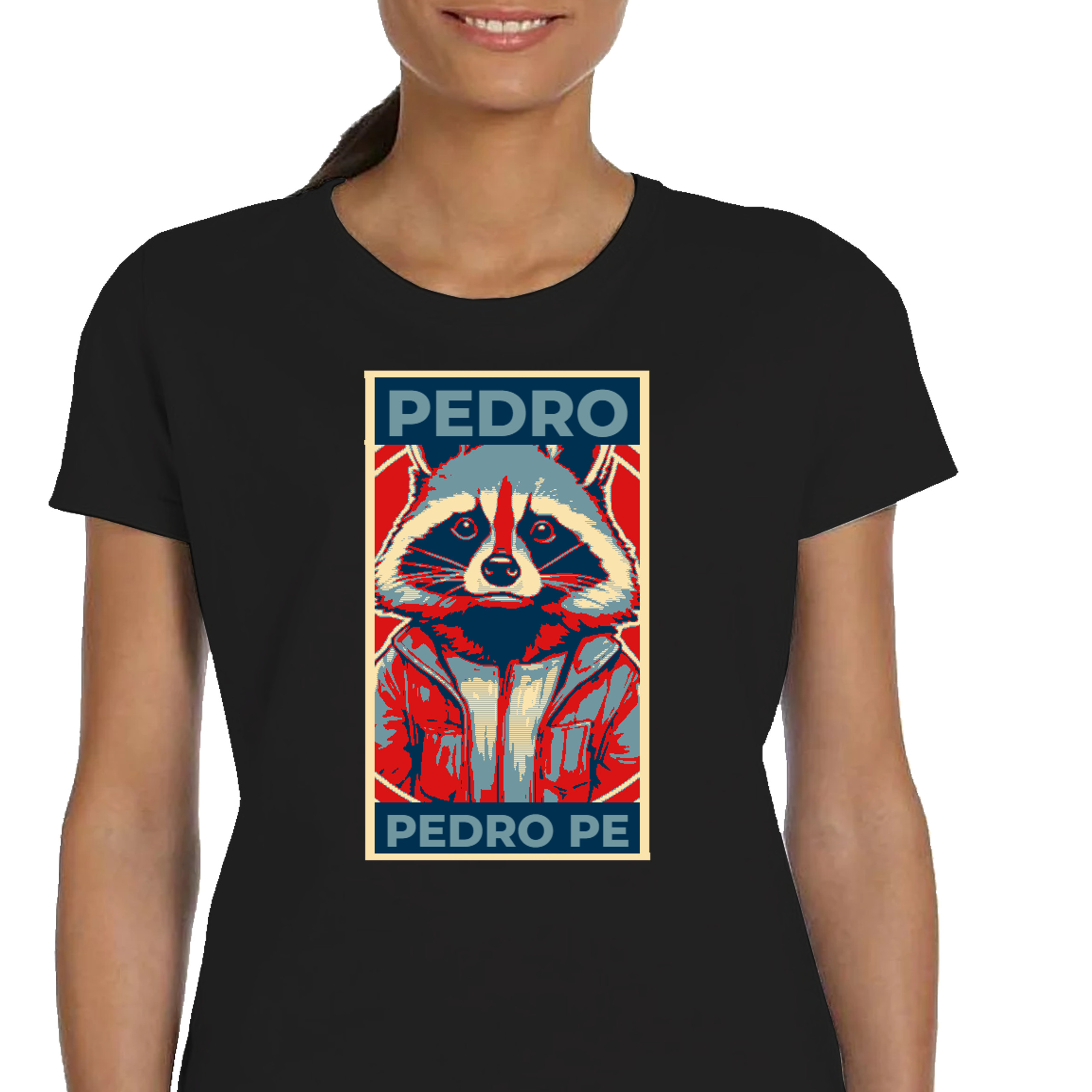 P110 DAMSKA ŚMIESZNA KOSZULKA PEDRO PEDRO PE Szop Prezent VIRAL XXL CZARNA