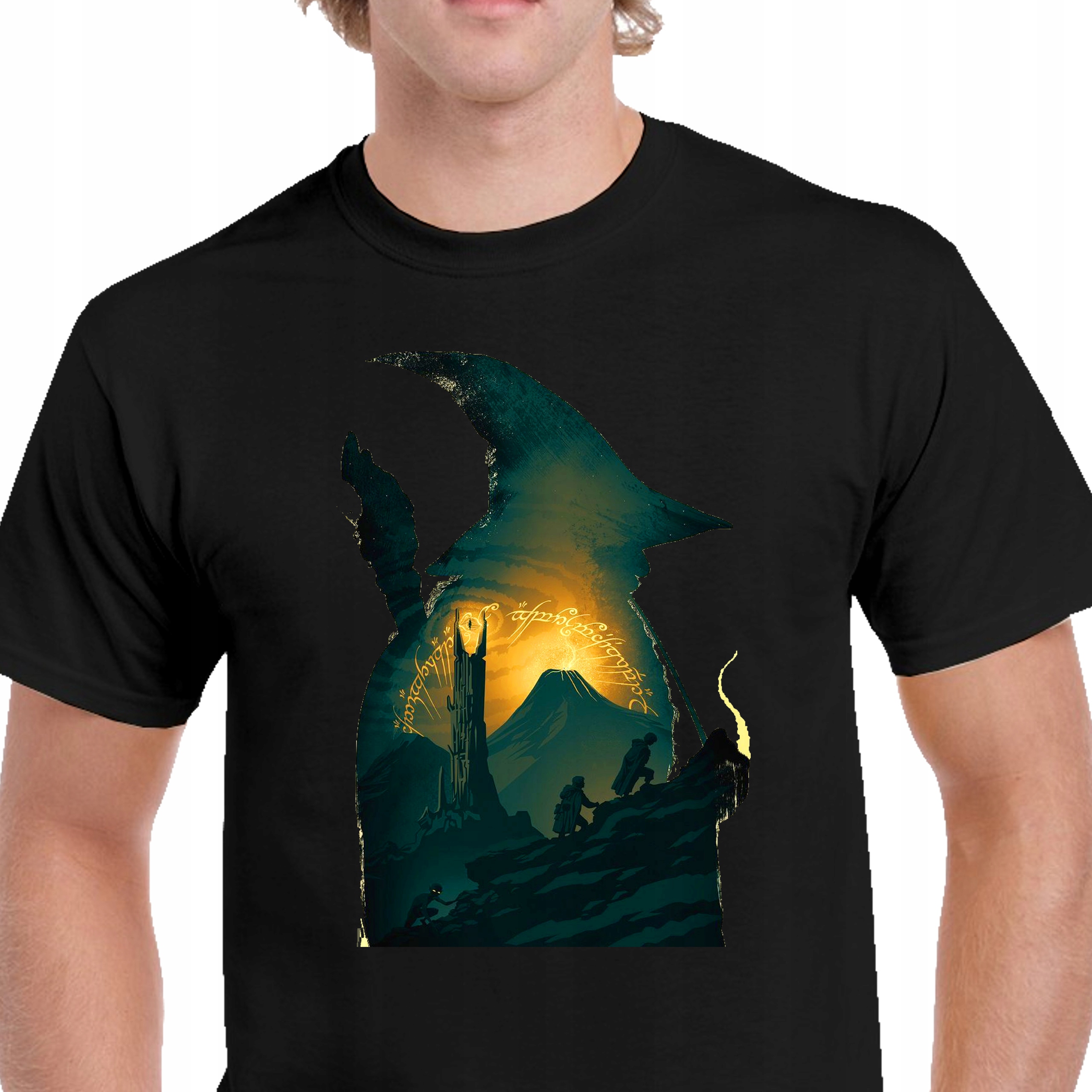 P280 KOSZULKA MĘSKA CZARNA LORD OF THE RINGS GANDALF WŁADCA PIERŚCIENI XXL