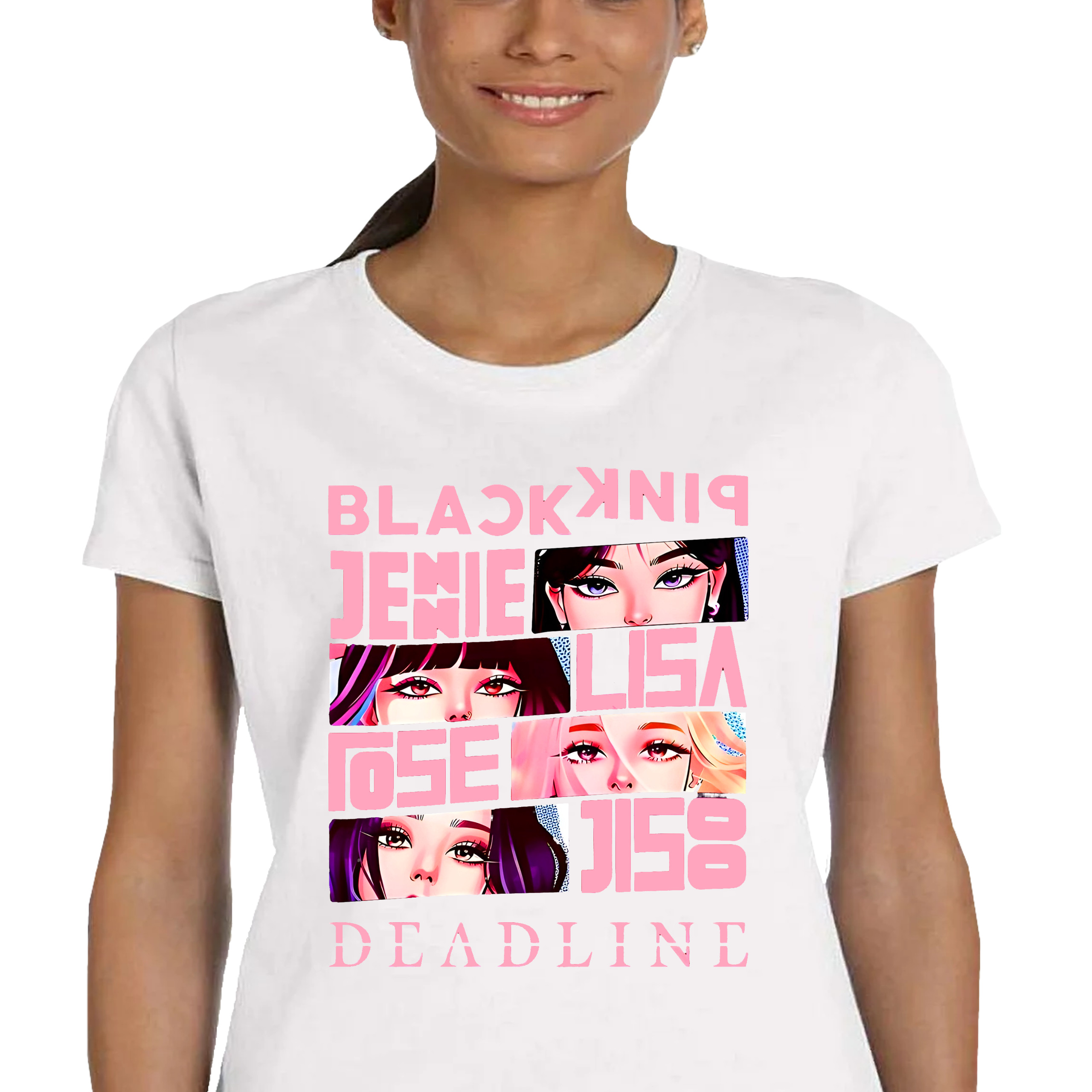 DAMSKA KOSZULKA BLACKPINK KPOP Z NADRUKIEM ZESPÓŁ MUZYCZNY XL P351