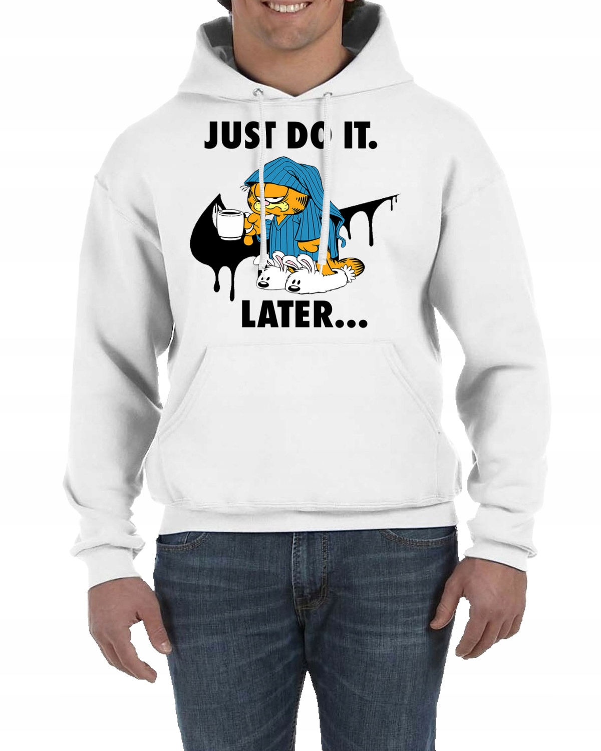 BLUZA Z KAPTUREM GARFIELD JUST DO IT L 0770