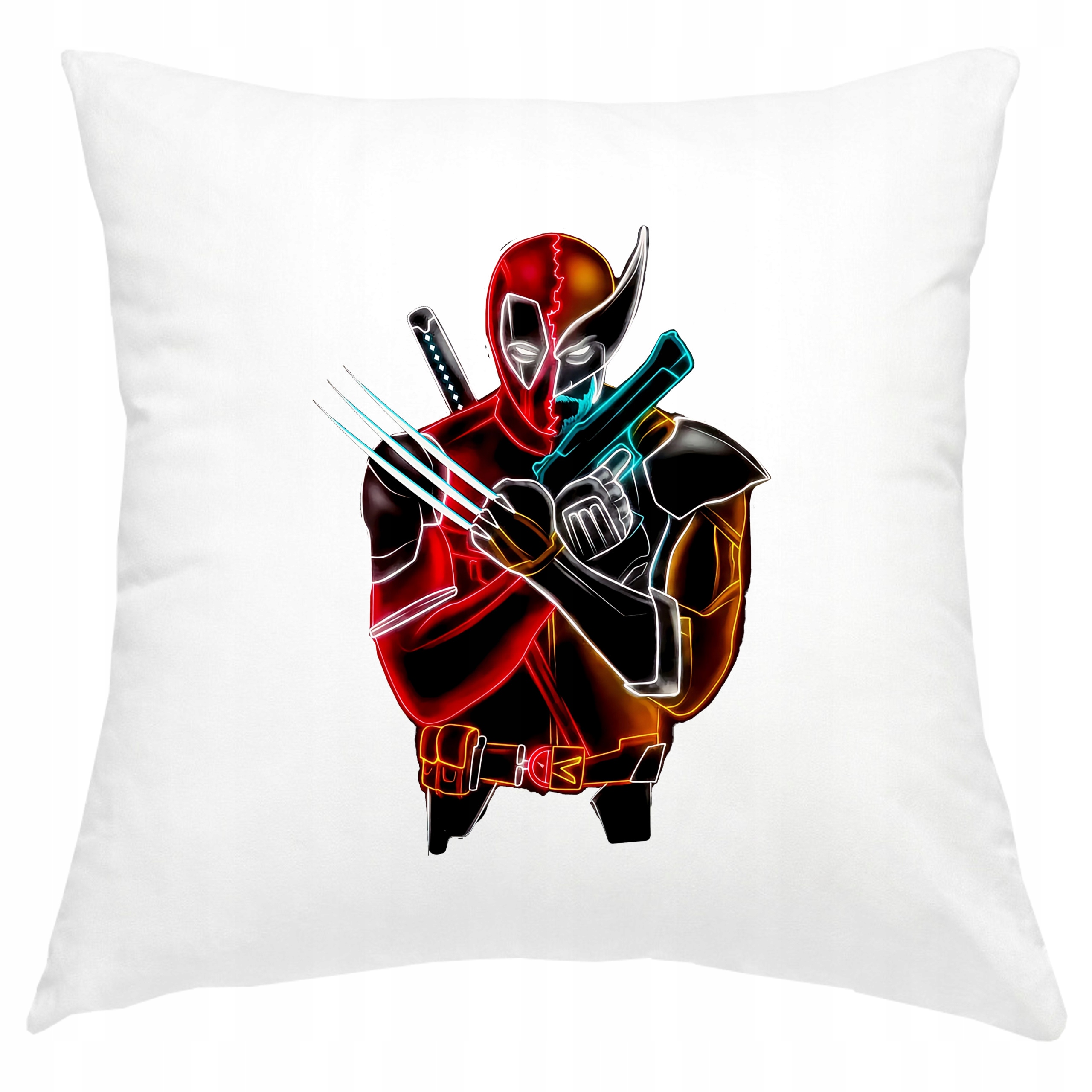 P195 PODUSZKA POSZEWKA 40x40 DEADPOOL WOLVERINE LOGAN X-MEN MARVEL PREZENT