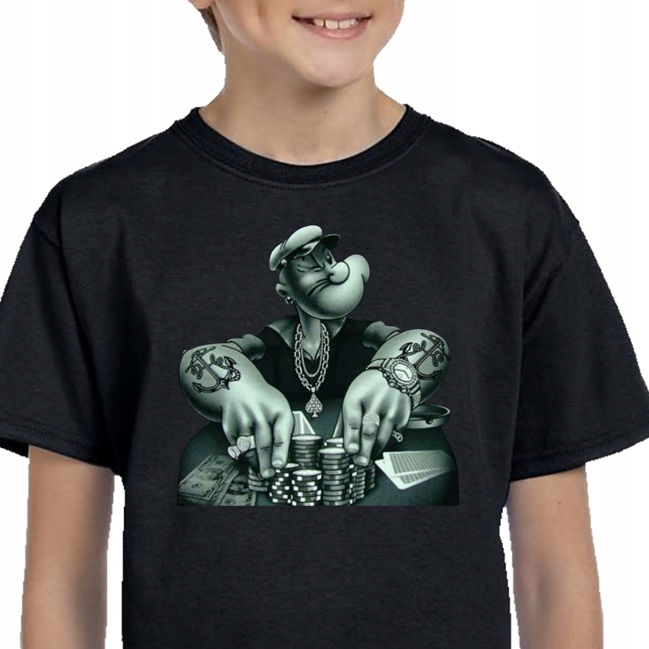 104 KOSZULKA POPEYE MARYNARZ GANGSTA 3248 CZARNA