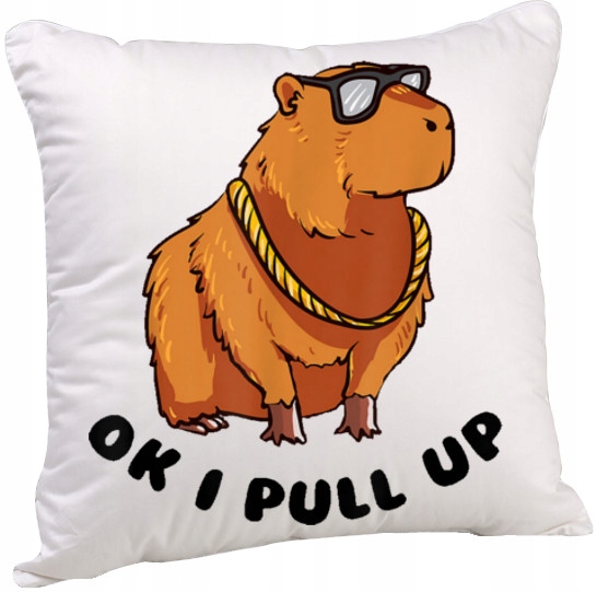 3215 ŚMIESZNA PODUSZKA KAPIBARA CAPYBARA 40x40 CM