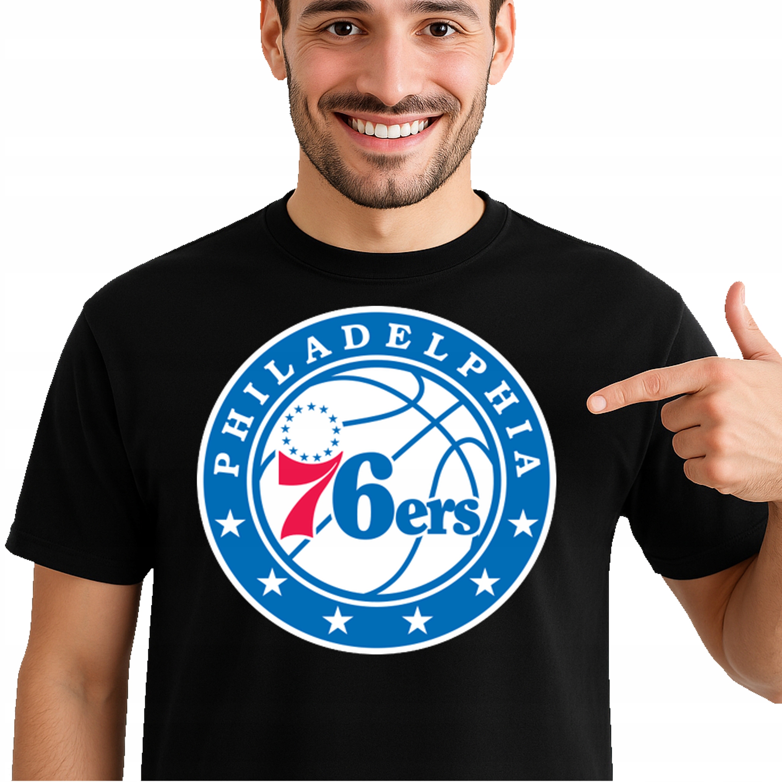 T-Shirt KOSZULKA PHILADELPHIA 76ERS Dla Fana PREMIUM S 0485 CZARNA