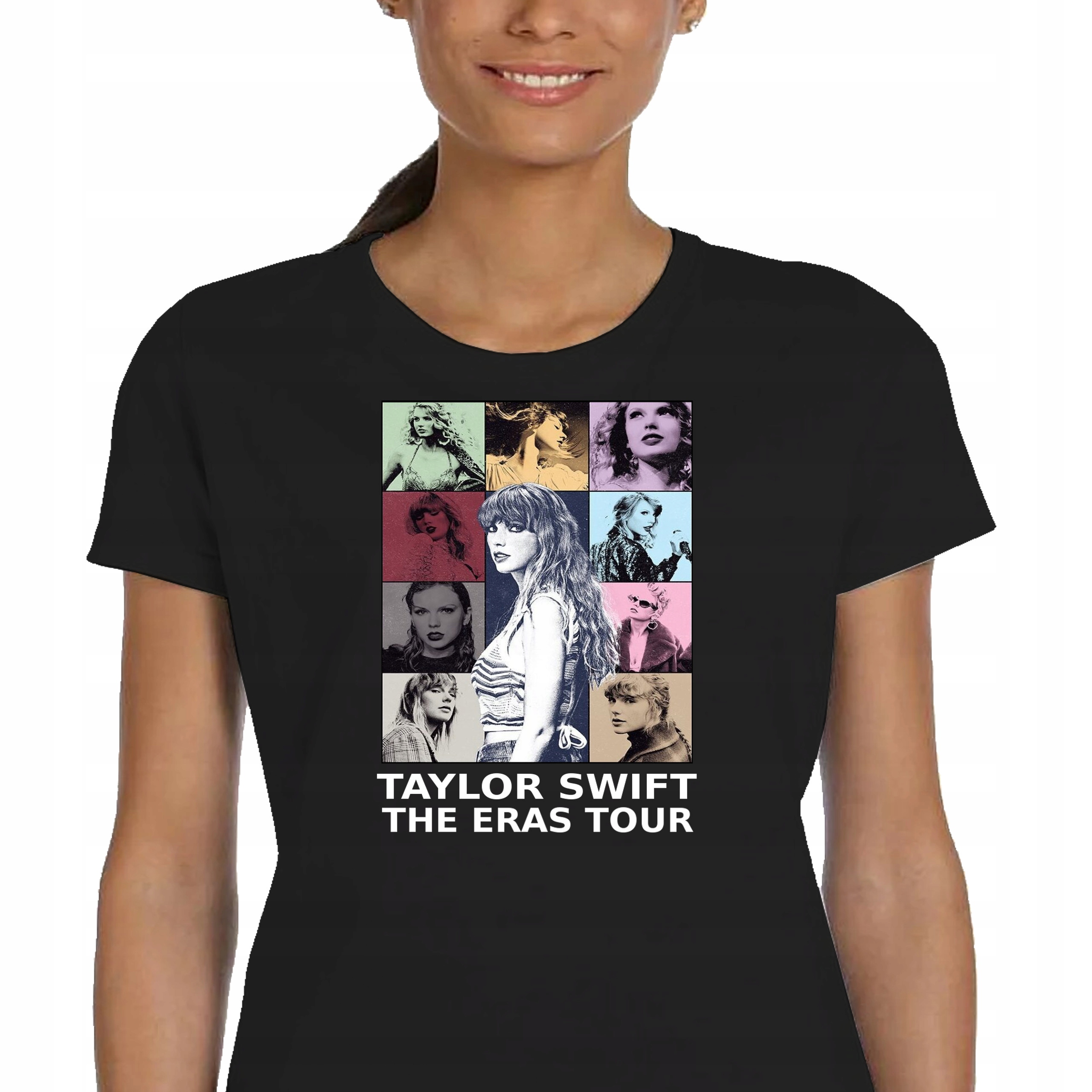 DAMSKA KOSZULKA TAYLOR SWIFT ERAS TOUR MUZYCZNA KONCERT CZARNA P175 XXL