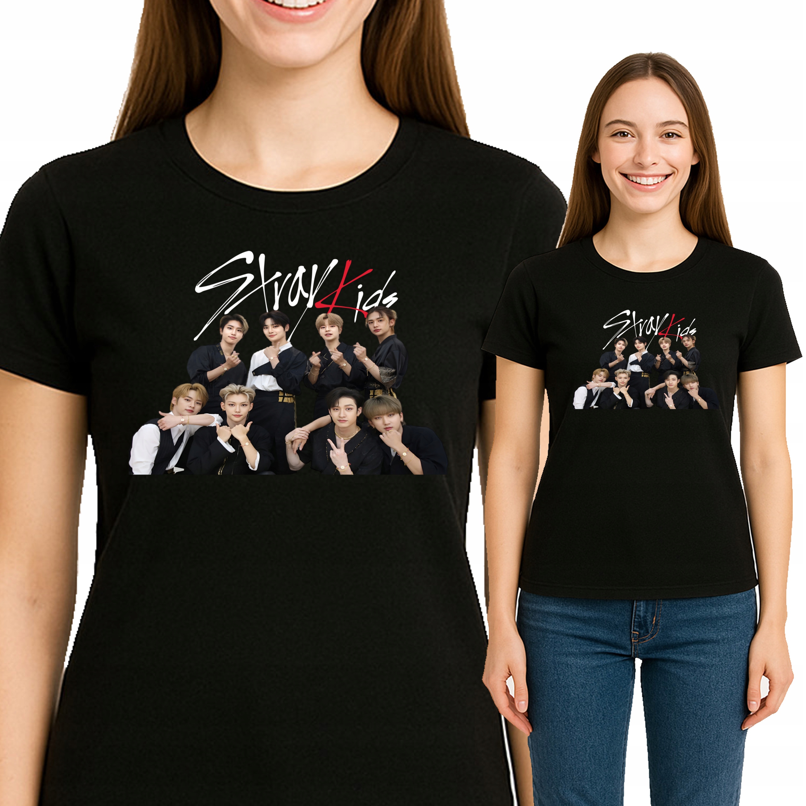 Koszulka Stray Kids K-POP Rockstar Jakość Premium XL 3352 CZARNA