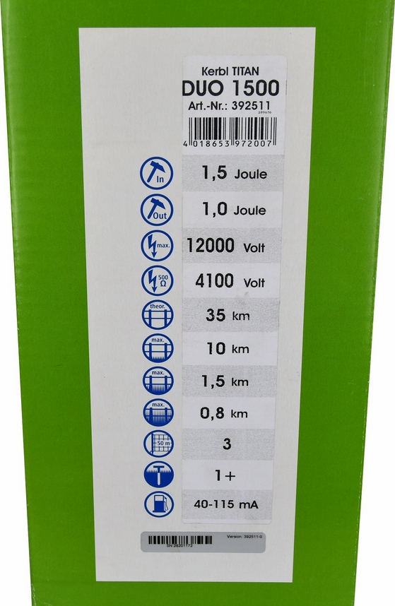 Elektryzator uniwersalny TITAN DUO 1500 koni bydło