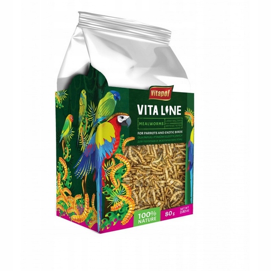 Vitaline Larwy Mącznika Dla Papug I Ptaków Egzotycznych Vitapol 80g