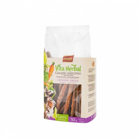 Vita Herbal Gałązki Leszczyny Z Marchewką Dla Gryzoni I Królika Vitapol 50g