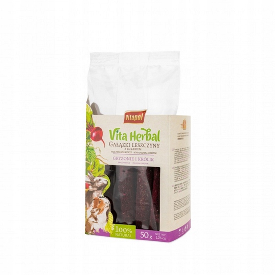 Vita Herbal Gałązki Leszczyny Z Burakiem Dla Gryzoni I Królika Vitapol 50g