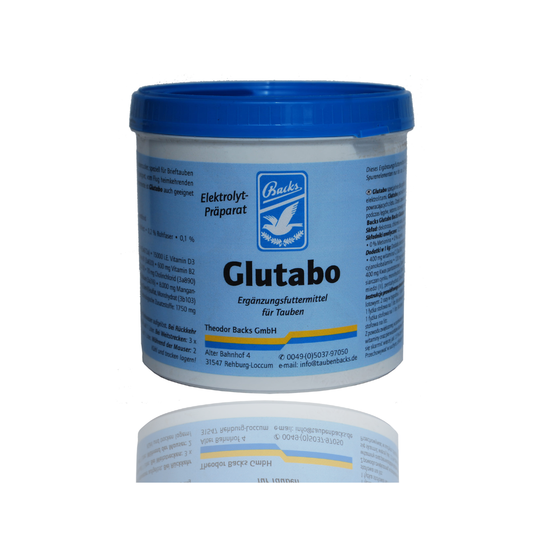 Backs Glutabo+ 500 g – Kompleksowy elektrolit dla gołębi