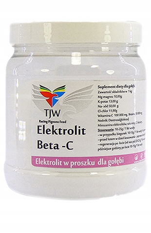 TJW Elektrolit Beta C glukoza dla gołębi 650 g