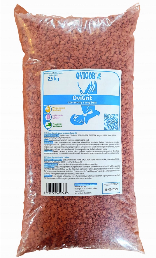 Ovigrit grit czerwony z anyżem dla gołębi Ovigor
