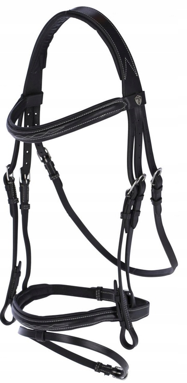 Ogłowie dla koni classic czarne rozmiar COB (2) Covalliero