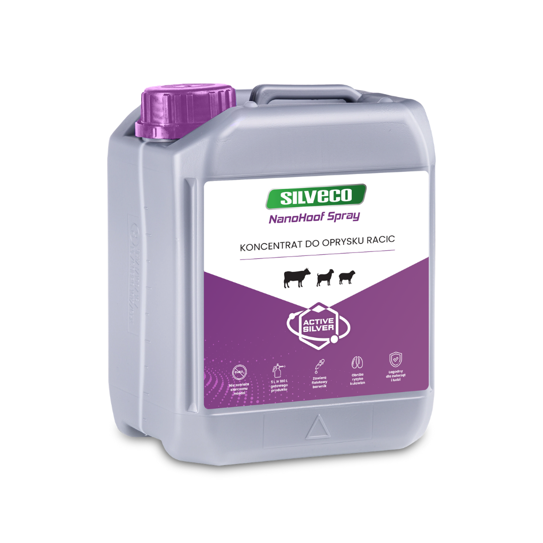 SILVECO NanoHoof Spray do oprysku racic zawierający aktywne formy srebra 5l