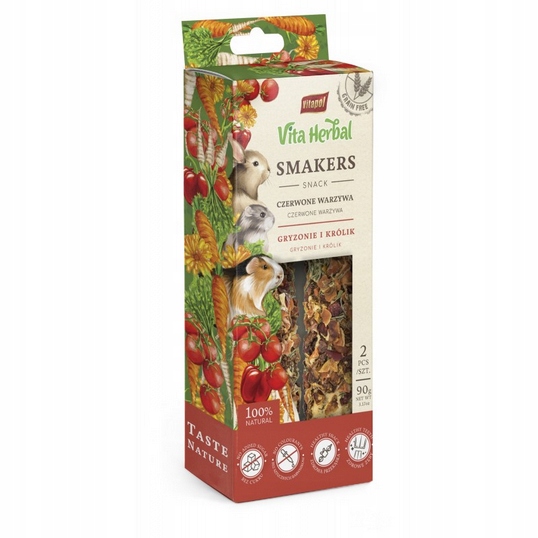 Vita Herbal Smakers Czerwone Warzywa Dla Gryzoni Królika Vitapol 90g 2szt.