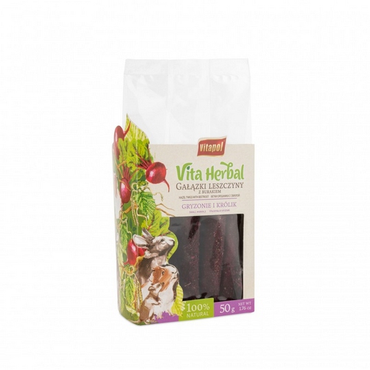Vita Herbal Gałązki Leszczyny Z Burakiem Dla Gryzoni I Królika Vitapol 50g