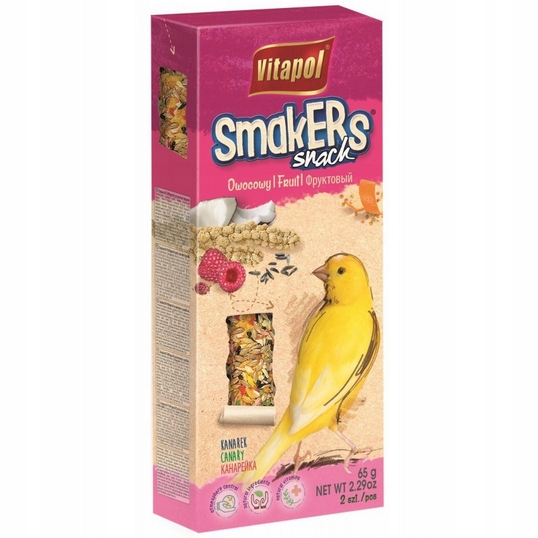 Smakers Snack Owocowy Dla Kanarka Vitapol 65 g 2 szt.
