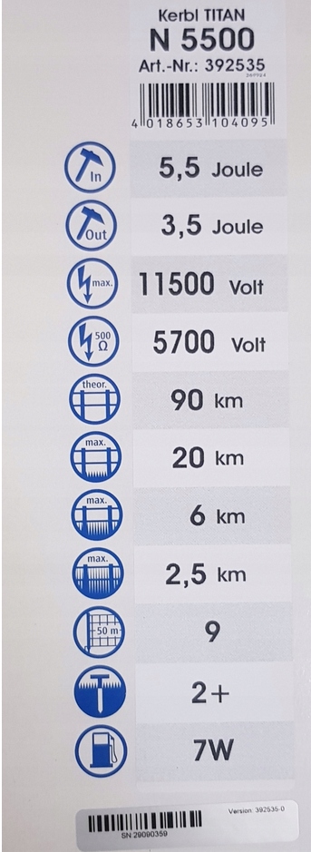 Elektryzator sieciowy TITAN N 5500 konie bydło