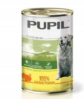 Karma mokra dla psa Indyk Wątróbka Pupil 1250g
