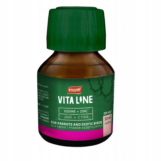 Vitaline Cynk+Jod Dla Ptaków Egzotycznych Vitapol 50ml
