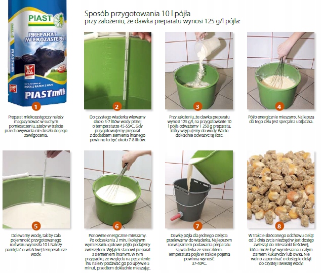 Piast Milk Len Preparat Melkozastępczy Dla Cieląt od 21 dnia z Siemieniem