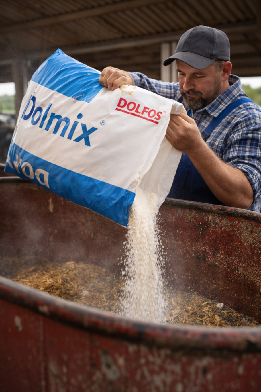DOLMIX BM HOT Przeciwdziała stresowi cieplnemu dla bydła Dolfos 20kg