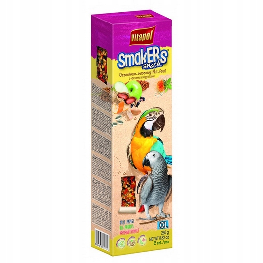 Smakers Snack Dla Dużych Papug Orzechowo - Owocowy Vitapol 250 g