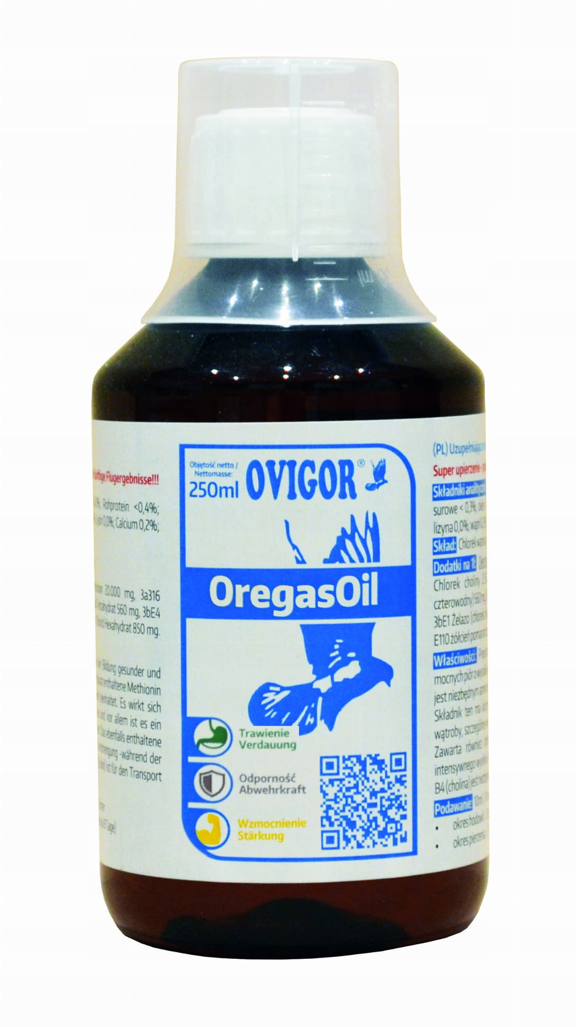 Olejek OREGASOIL dla gołębi oczyszczający przeciwbiegunkowy Ovigor 250ml