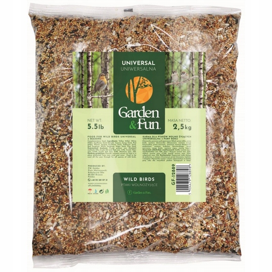 Karma Dla Ptaków Wolnożyjących Uniwersalna 4 Pory Roku Garden&Fun 2,5 kg