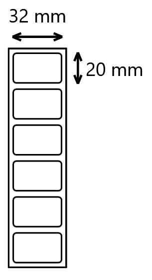 etykiety foliowe 32x20 mm - 3000 sztuk