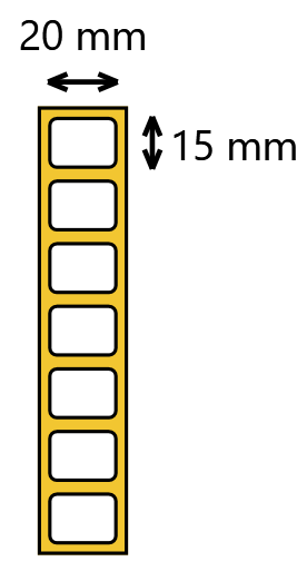 Układ etykiet termotransferowych 25x15 mm na rolce