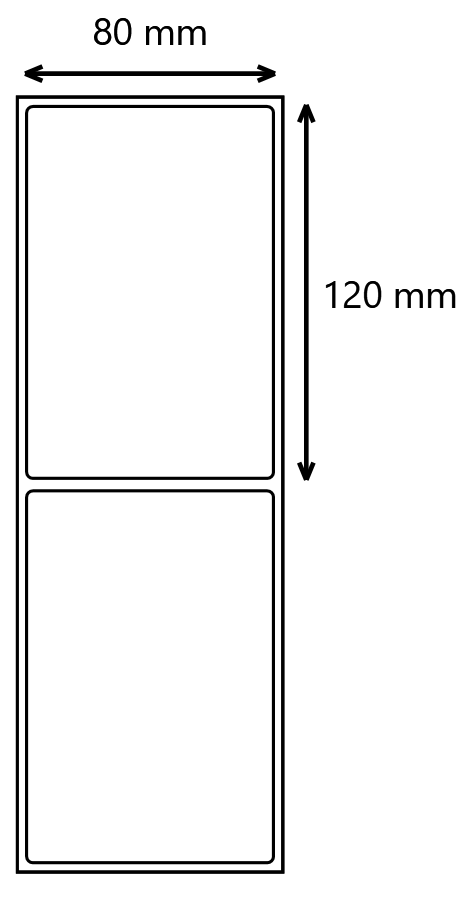 etykieta foliowa 80x120 z polipropylenu
