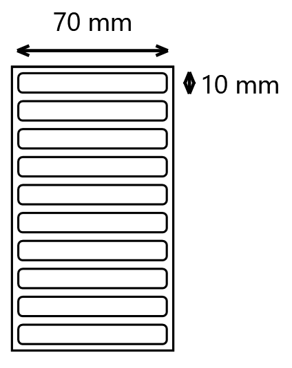 etykieta foliowa 70x10 pp