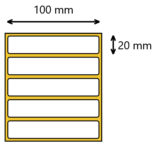 Etykieta termiczna 100x20mm żółta